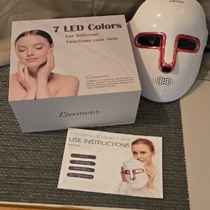 LED Facial Mask - White with Pink Accents